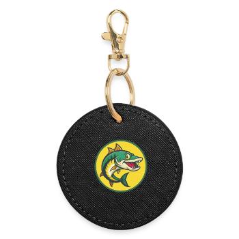 Barracuda Mignon Kawaii Dessin animé Clipart Animal de compagnie - Porte-clés rond - noir - Devant