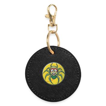 Spider Cute Kawaii Cartoon Clipart Pet Animal - Round Keyring - black - Front