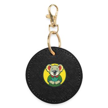 Koala Niedliche Kawaii Cartoon Clipart Haustier Tier - Runder Schlüsselanhänger - Schwarz - Vorne