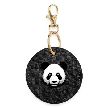 Panda - Round Keyring - black - Front