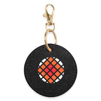 art carré cool avec des nuances de couleurs de feu - Porte-clés rond - noir - Devant