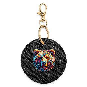 Bear - Round Keyring - black - Front