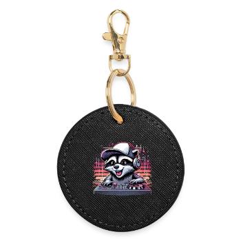 Wachbär DJane Music Play Gift - Round Keyring - black - Front