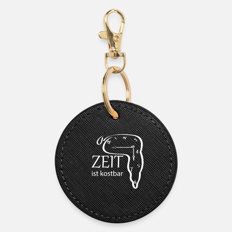 Creative watch design with saying - Round Keyring - black