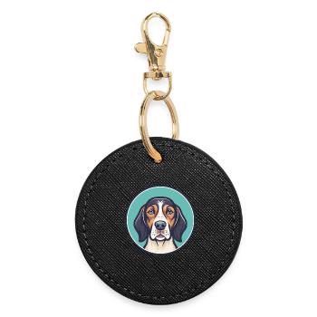 Bruno Jura Chien Chien Race Dessin animé Kawaii Clipart - Porte-clés rond - noir - Devant