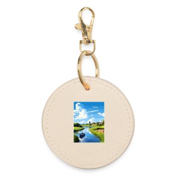 Dedham Vale Aonb Affiche de voyage Souvenir Peinture WPA - Porte-clés rond - huître - Devant