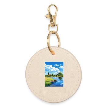 Dedham Vale Aonb Affiche de voyage Souvenir Peinture WPA - Porte-clés rond - huître - Devant