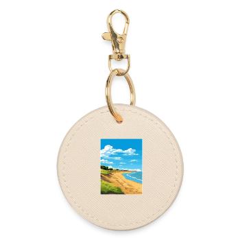 Norfolk Coast Aonb Travel Poster Souvenir Paint WP - Round Keyring - oyster - Front