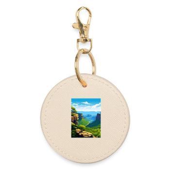 South Africa Travel Poster Souvenir Postcard Paint - Round Keyring - oyster - Front