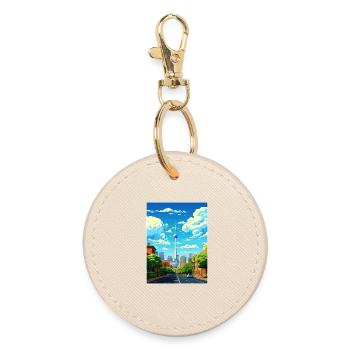 Johannesburg South Africa Travel Poster Souvenir - Round Keyring - oyster - Front