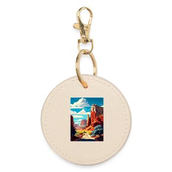 Capitol Reef Nationalpark Reiseposter Souvenir - Runder Schlüsselanhänger - Auster - Vorne
