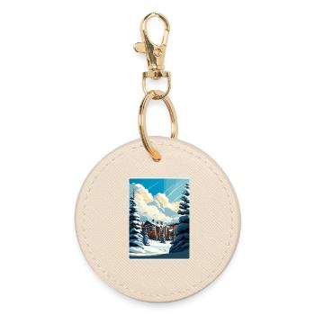 Beaver Creek Ski Reise Poster Souvenir Farbe WPA - Runder Schlüsselanhänger - Auster - Vorne