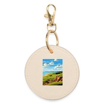 Whistling Straits Golf Course Travel Poster - Round Keyring - oyster - Front