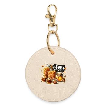 Honey Dealer Beekeeper Beekeeper Gift - Round Keyring - oyster - Front