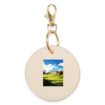 Congressional Golf Club Travel Poster Souvenir WPA - Round Keyring - oyster - Front