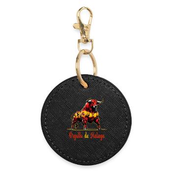 The pride Malaga flag design - Round Keyring - black - Front