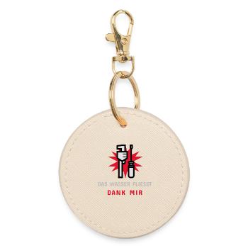 The water flows thanks to me - Round Keyring - oyster - Front