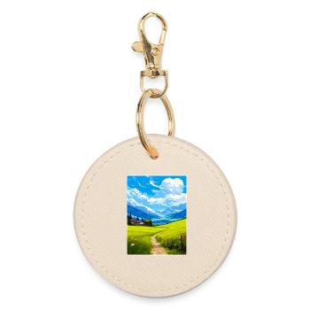 La Savoie France Travel Poster Souvenir Paint WPA - Round Keyring - oyster - Front