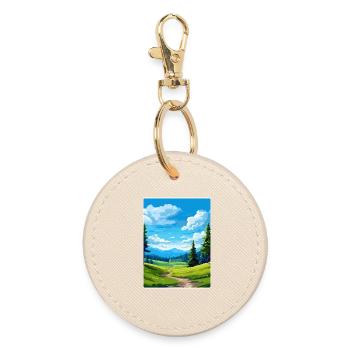 Black Forest Germany Travel Poster Souvenir WPA - Round Keyring - oyster - Front