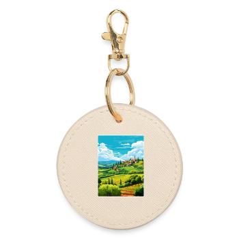 Italy Travel Poster Souvenir WPA Postcard Painting - Round Keyring - oyster - Front