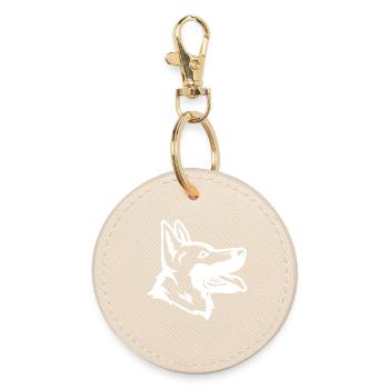 German Shepherd Drawing - Round Keyring - oyster - Front