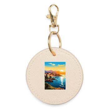 Antalya Turquie Voyage Affiche Souvenir Peinture WPA - Porte-clés rond - huître - Devant