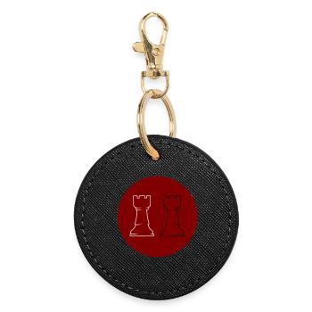 Schach 2Türme - Runder Schlüsselanhänger - Schwarz - Vorne