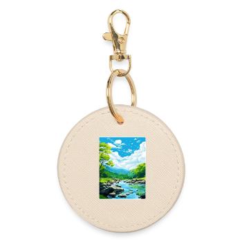 Golitha Falls Angleterre Affiche de voyage Souvenir WPA - Porte-clés rond - huître - Devant