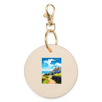 Gorran Haven Angleterre Affiche de voyage Souvenir WPA - Porte-clés rond - huître - Devant