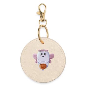 Sweet Ghost Ready for Halloween - Round Keyring - oyster - Front