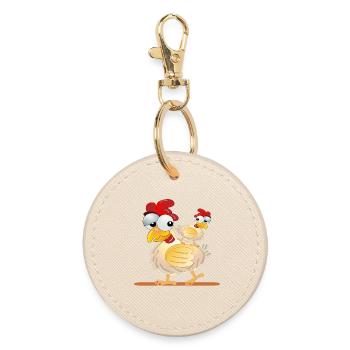 CHICKENS COSTUMES COUPLES - Round Keyring - oyster - Front
