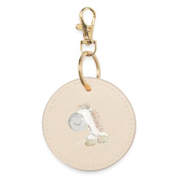 Droll Horse I Horse Motif for Riders - Round Keyring - oyster - Front