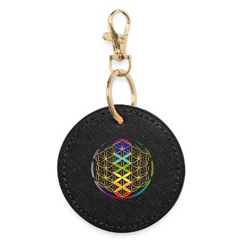 Flower of Life with the Chakras - Round Keyring - black - Front