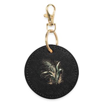 An ear of wheat - Round Keyring - black - Front