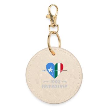 Somalia und Italien 100% Freundschaft - Runder Schlüsselanhänger - Auster - Vorne