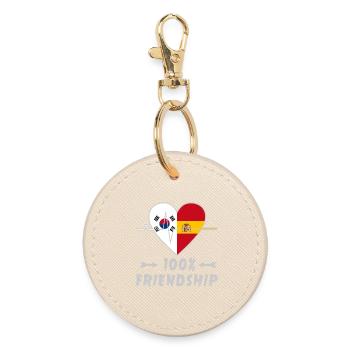 100 % amitié entre la Corée du Sud et l'Espagne - Porte-clés rond - huître - Devant