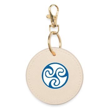 Symbole celte bleu - Porte-clés rond - huître - Devant