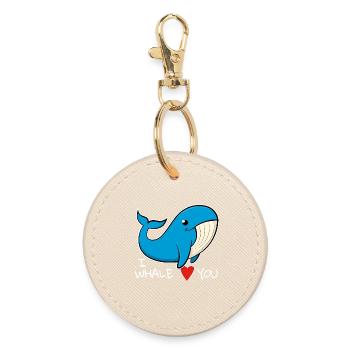 "I whale love you" Lustiger Blauwal. - Runder Schlüsselanhänger - Auster - Vorne