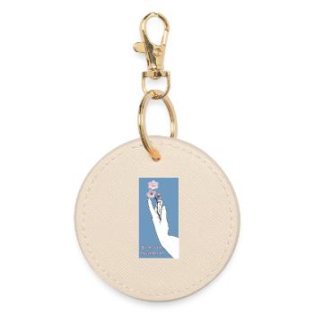 You are beautiful - Round Keyring - oyster - Front