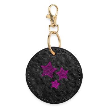 ETOILE. COEUR. COUPLE. SAINT VALENTIN - Porte-clés rond - noir - Devant