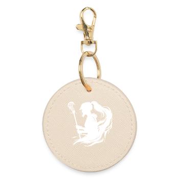Lacrosse player - Round Keyring - oyster - Front