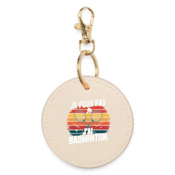 Badminton Style Vintage - Je peux pas, j'ai bad - Porte-clés rond - huître - Devant