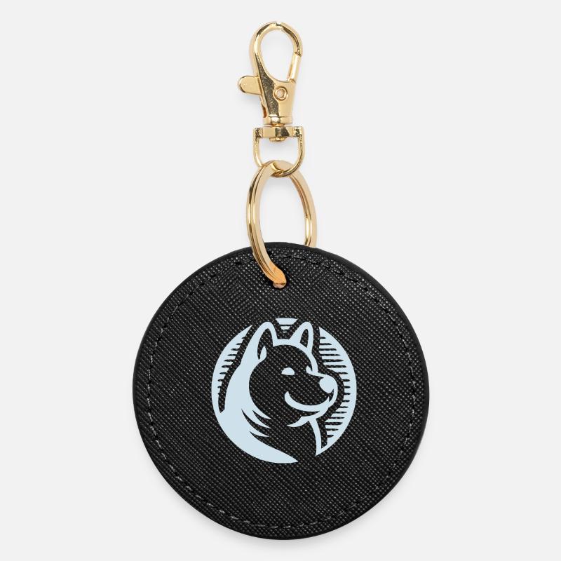 Flocon de neige - Porte-clés rond - noir