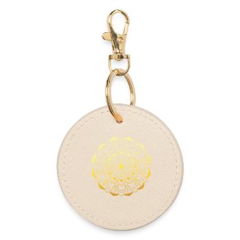 Golden Mandala - Round Keyring - oyster - Front