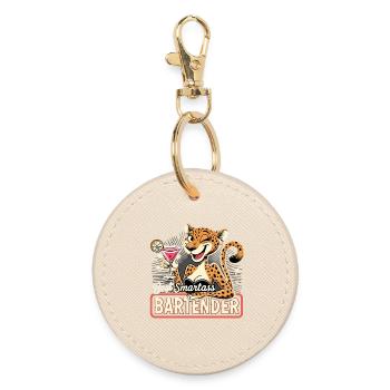 Barman Barman Léopard Léopard Cadeau - Porte-clés rond - huître - Devant