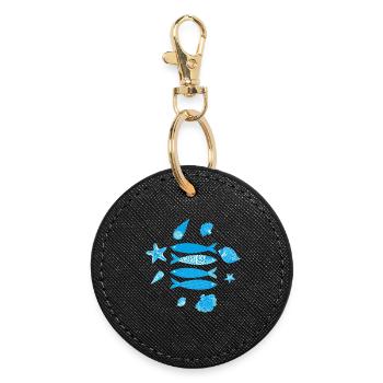Underwater Sea Fish Pattern - Round Keyring - black - Front