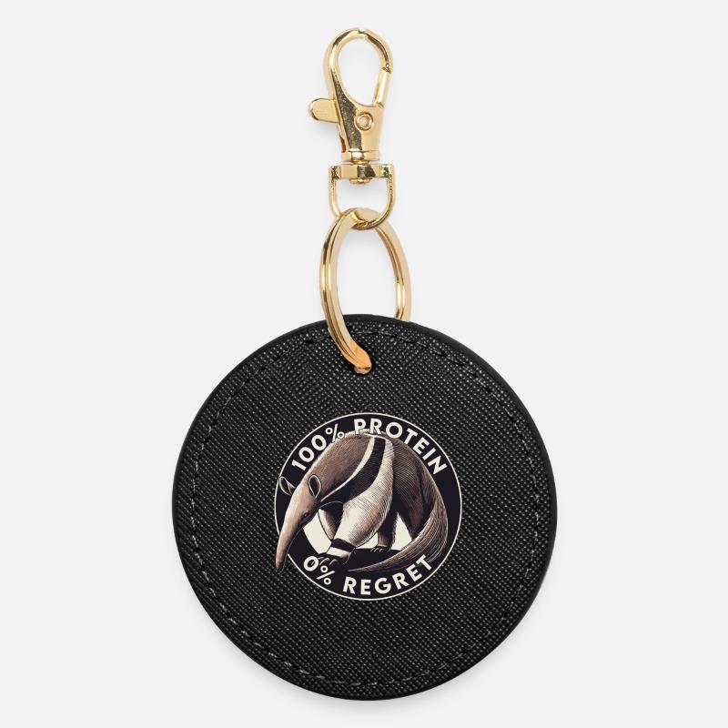 No Ant Left Behind - Round Keyring - black