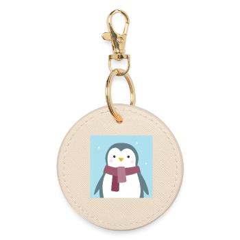 Poster Pinguin Antarktis Südpol Winter Kinder Deko - Runder Schlüsselanhänger - Auster - Vorne