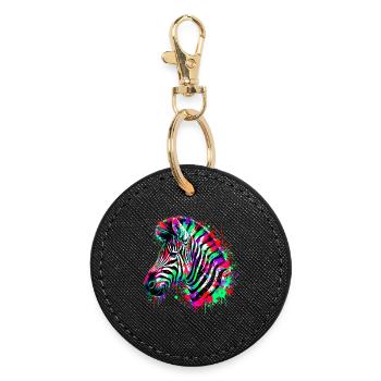 Zèbre - Porte-clés rond - noir - Devant