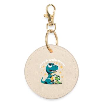 T-Rex Baby Dino Grand Frère Dinobaby Cadeau - Porte-clés rond - huître - Devant